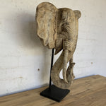 Load image into Gallery viewer, Wood Elephant Head on Stand
