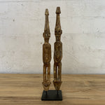 Load image into Gallery viewer, Wood Double Figurine on Stand
