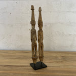 Load image into Gallery viewer, Wood Double Figurine on Stand
