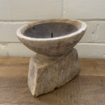 Load image into Gallery viewer, Wood pillar candle holder
