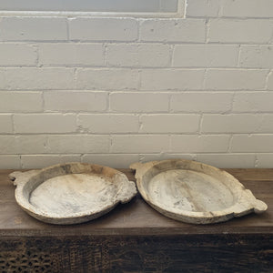 Wood round shallow plate