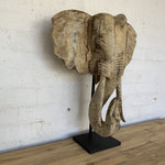 Load image into Gallery viewer, Wood Elephant Head on Stand
