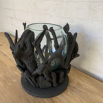 Load image into Gallery viewer, Wood and Glass Candle Holder
