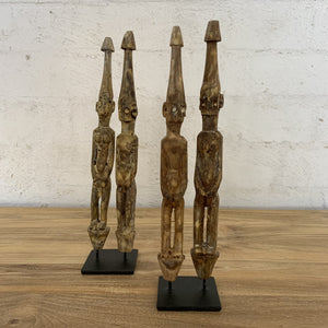 Wood Double Figurine on Stand